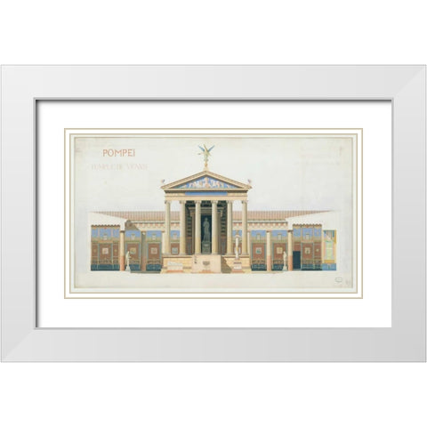Temple of Venus, Pompeii White Modern Wood Framed Art Print with Double Matting by Chabrol, Francois