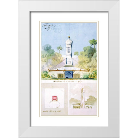 Fountain White Modern Wood Framed Art Print with Double Matting by Ancelet, Gabrielle-August