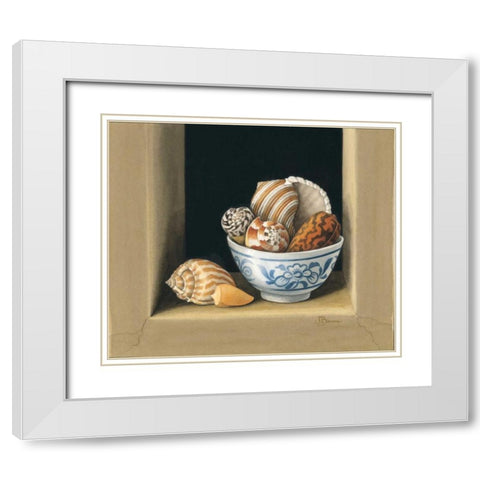 Shells in Bowls, II White Modern Wood Framed Art Print with Double Matting by Baron, Jenny