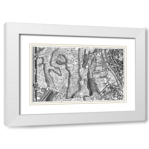 Rome Sectional Map White Modern Wood Framed Art Print with Double Matting by Nolli, Giovanni Battista