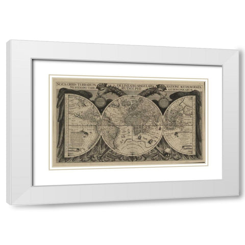 Nova orbis terrarum, 1630 White Modern Wood Framed Art Print with Double Matting by Echebrecht, Philipp