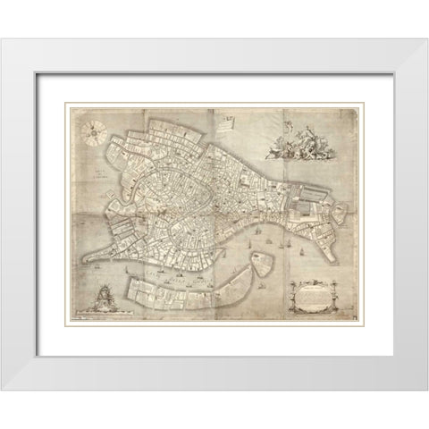 Pictorial representation of Venice White Modern Wood Framed Art Print with Double Matting by Lodovghi, Ludovico