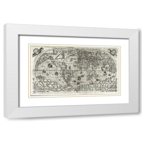 Universale Desrcittione di tutta le Terra White Modern Wood Framed Art Print with Double Matting by Paolo Forlani