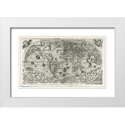 Universale Desrcittione di tutta le Terra White Modern Wood Framed Art Print with Double Matting by Paolo Forlani
