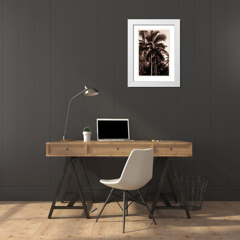 Coconut Palm, Bali White Modern Wood Framed Art Print with Double Matting by Blue, Cyril