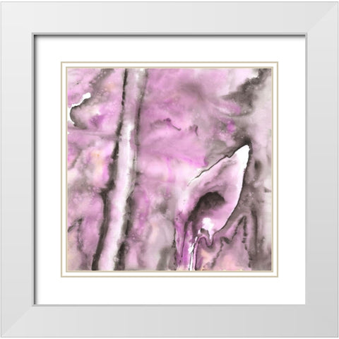 PURPLE White Modern Wood Framed Art Print with Double Matting by Atelier B Art Studio