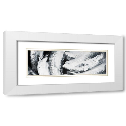 BIG STRIPES White Modern Wood Framed Art Print with Double Matting by Atelier B Art Studio