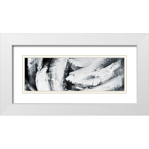 BIG STRIPES White Modern Wood Framed Art Print with Double Matting by Atelier B Art Studio