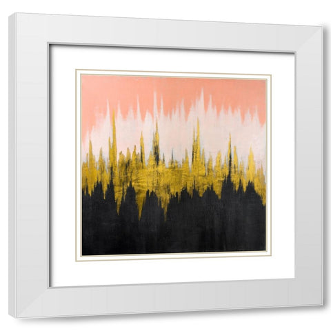 ABSTRACT ZIGZAG White Modern Wood Framed Art Print with Double Matting by Atelier B Art Studio