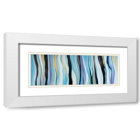 BLUE MOOD White Modern Wood Framed Art Print with Double Matting by Atelier B Art Studio