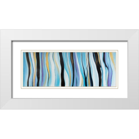 BLUE MOOD White Modern Wood Framed Art Print with Double Matting by Atelier B Art Studio