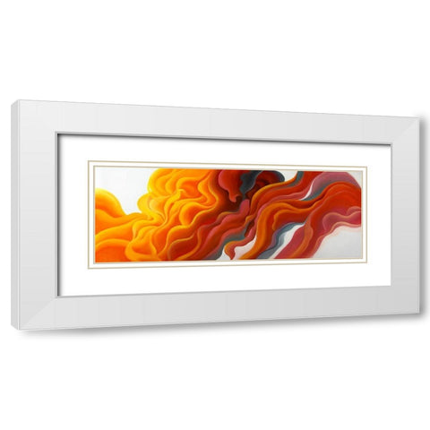 COLORFUL SMOKE White Modern Wood Framed Art Print with Double Matting by Atelier B Art Studio
