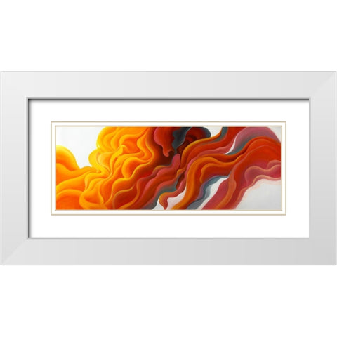 COLORFUL SMOKE White Modern Wood Framed Art Print with Double Matting by Atelier B Art Studio