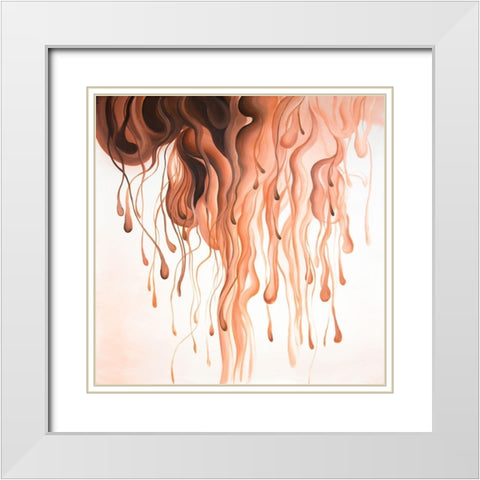 ERUPTION White Modern Wood Framed Art Print with Double Matting by Atelier B Art Studio