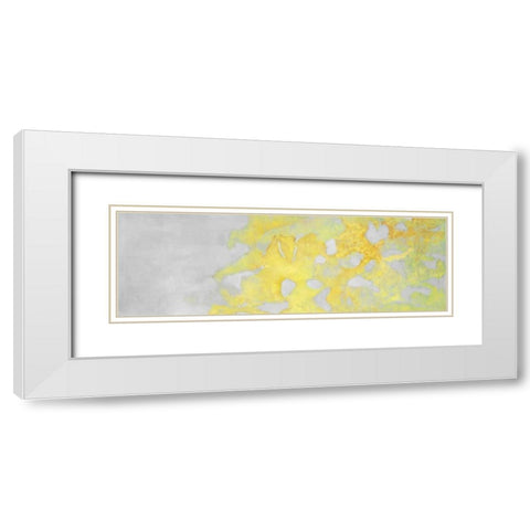 Golden clouds White Modern Wood Framed Art Print with Double Matting by Atelier B Art Studio