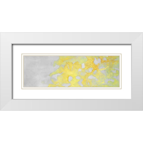 Golden clouds White Modern Wood Framed Art Print with Double Matting by Atelier B Art Studio