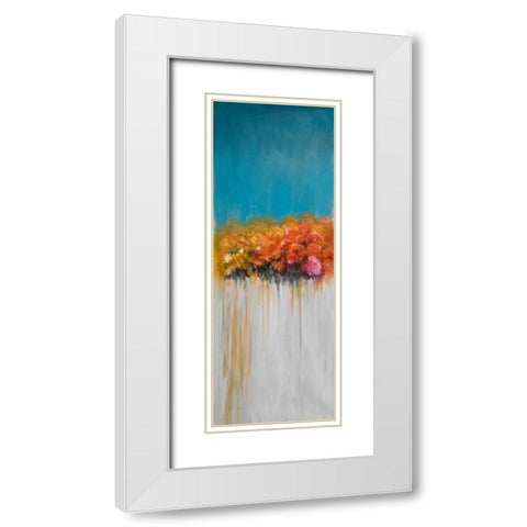 Colorful Abstract Basket of Flowers White Modern Wood Framed Art Print with Double Matting by Atelier B Art Studio