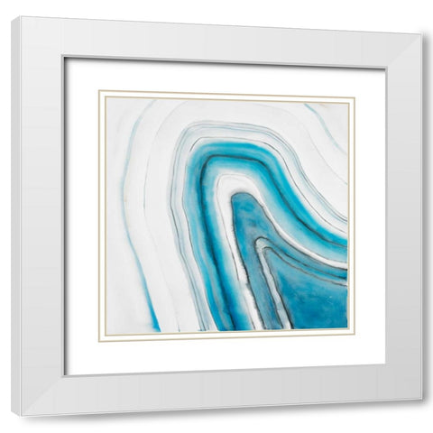 Round geode White Modern Wood Framed Art Print with Double Matting by Atelier B Art Studio