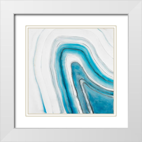 Round geode White Modern Wood Framed Art Print with Double Matting by Atelier B Art Studio