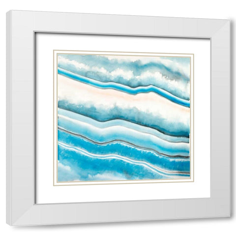 Textured geode White Modern Wood Framed Art Print with Double Matting by Atelier B Art Studio