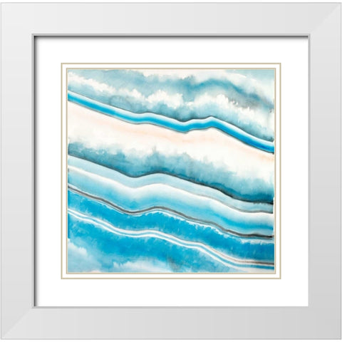 Textured geode White Modern Wood Framed Art Print with Double Matting by Atelier B Art Studio