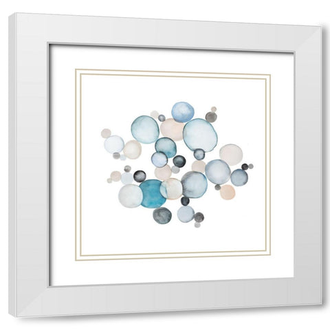 ROUND PEBBLES White Modern Wood Framed Art Print with Double Matting by Atelier B Art Studio