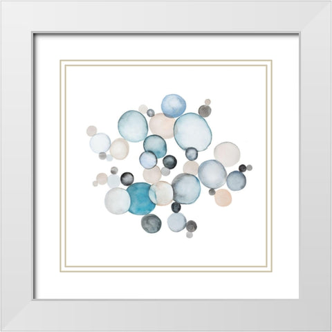 ROUND PEBBLES White Modern Wood Framed Art Print with Double Matting by Atelier B Art Studio
