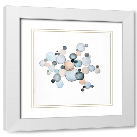 GRAYISH BUBBLES White Modern Wood Framed Art Print with Double Matting by Atelier B Art Studio