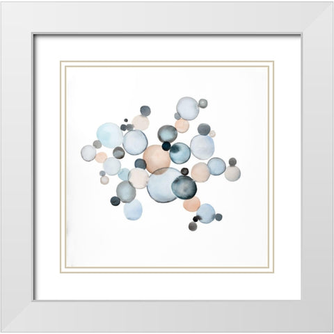 GRAYISH BUBBLES White Modern Wood Framed Art Print with Double Matting by Atelier B Art Studio