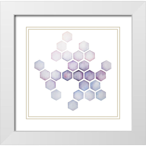 ALVEOLI LILAC White Modern Wood Framed Art Print with Double Matting by Atelier B Art Studio