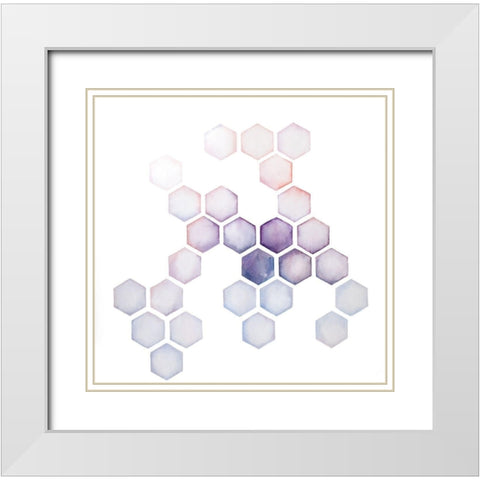 ALVEOLI White Modern Wood Framed Art Print with Double Matting by Atelier B Art Studio