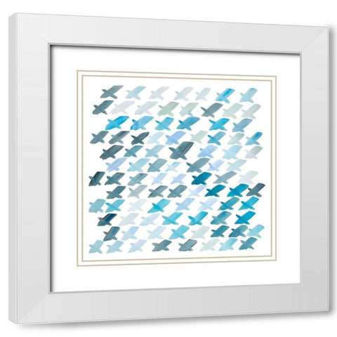 X PATTERN White Modern Wood Framed Art Print with Double Matting by Atelier B Art Studio