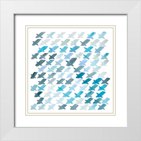 X PATTERN White Modern Wood Framed Art Print with Double Matting by Atelier B Art Studio