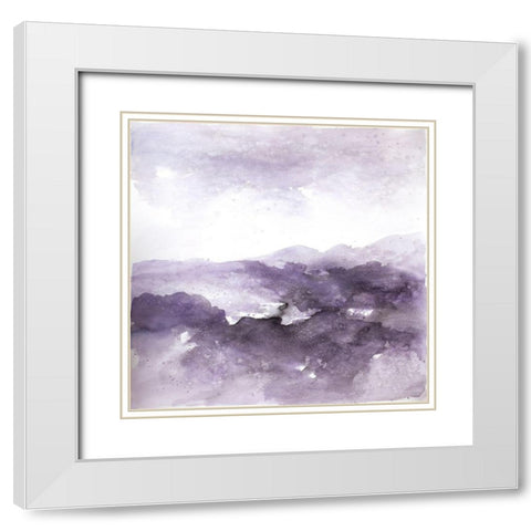 PURPLE CLOUD White Modern Wood Framed Art Print with Double Matting by Atelier B Art Studio