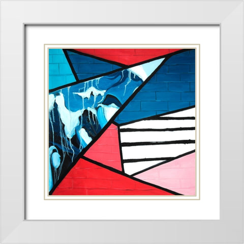 DIAGONAL UNITY White Modern Wood Framed Art Print with Double Matting by Atelier B Art Studio