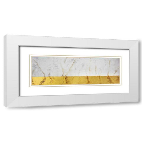 GOLDEN SHINE White Modern Wood Framed Art Print with Double Matting by Atelier B Art Studio
