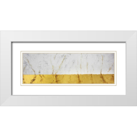 GOLDEN SHINE White Modern Wood Framed Art Print with Double Matting by Atelier B Art Studio