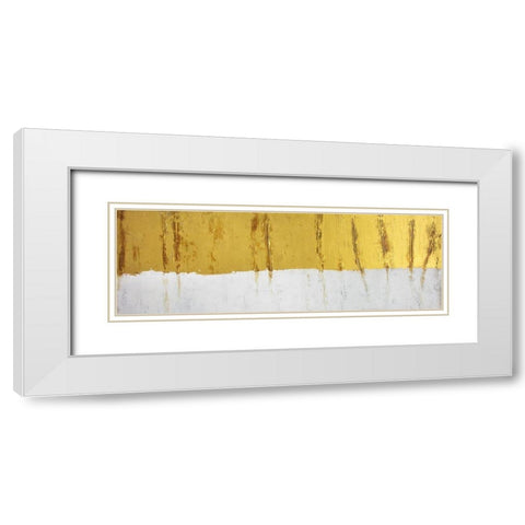 GOLDEN STRIPE White Modern Wood Framed Art Print with Double Matting by Atelier B Art Studio