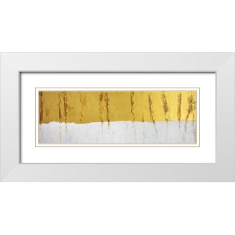 GOLDEN STRIPE White Modern Wood Framed Art Print with Double Matting by Atelier B Art Studio