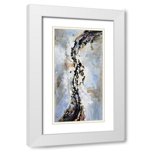 TEXTURIZED ABSTRACT WAVE White Modern Wood Framed Art Print with Double Matting by Atelier B Art Studio