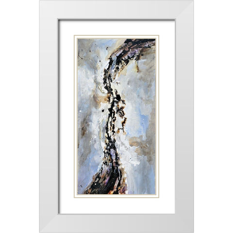 TEXTURIZED ABSTRACT WAVE White Modern Wood Framed Art Print with Double Matting by Atelier B Art Studio