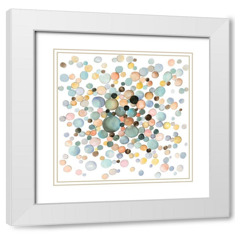 LITTLE BUBBLES White Modern Wood Framed Art Print with Double Matting by Atelier B Art Studio