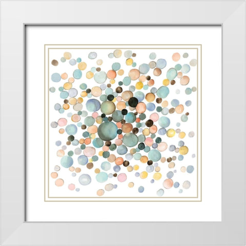 LITTLE BUBBLES White Modern Wood Framed Art Print with Double Matting by Atelier B Art Studio