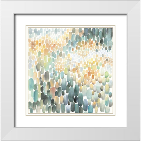 CLUSTER OF CIRCLES White Modern Wood Framed Art Print with Double Matting by Atelier B Art Studio