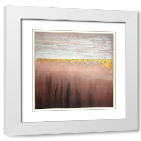 GOLDEN PINK White Modern Wood Framed Art Print with Double Matting by Atelier B Art Studio