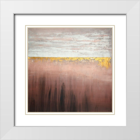 GOLDEN PINK White Modern Wood Framed Art Print with Double Matting by Atelier B Art Studio