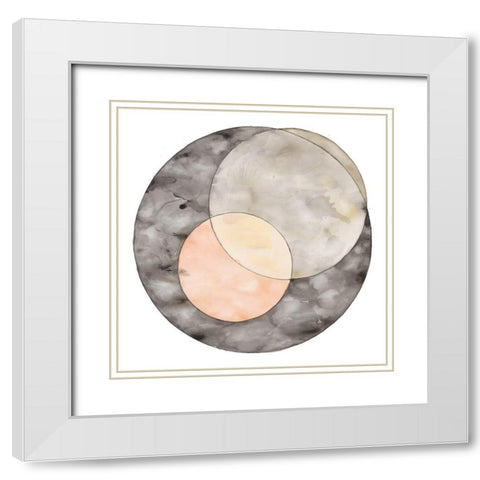 CIRCLES CROSSING White Modern Wood Framed Art Print with Double Matting by Atelier B Art Studio