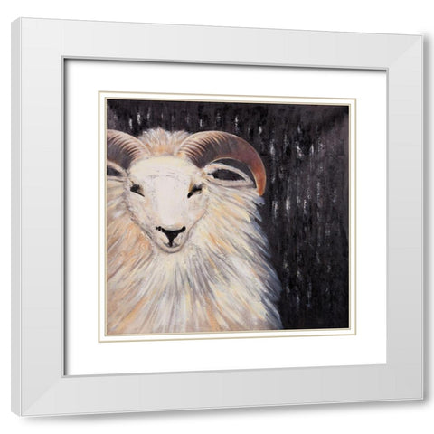 BUSHY RAM White Modern Wood Framed Art Print with Double Matting by Atelier B Art Studio