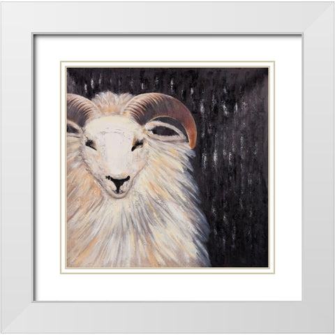 BUSHY RAM White Modern Wood Framed Art Print with Double Matting by Atelier B Art Studio