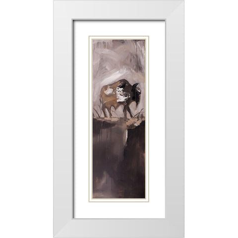 ABSTRACT BUFFALO White Modern Wood Framed Art Print with Double Matting by Atelier B Art Studio